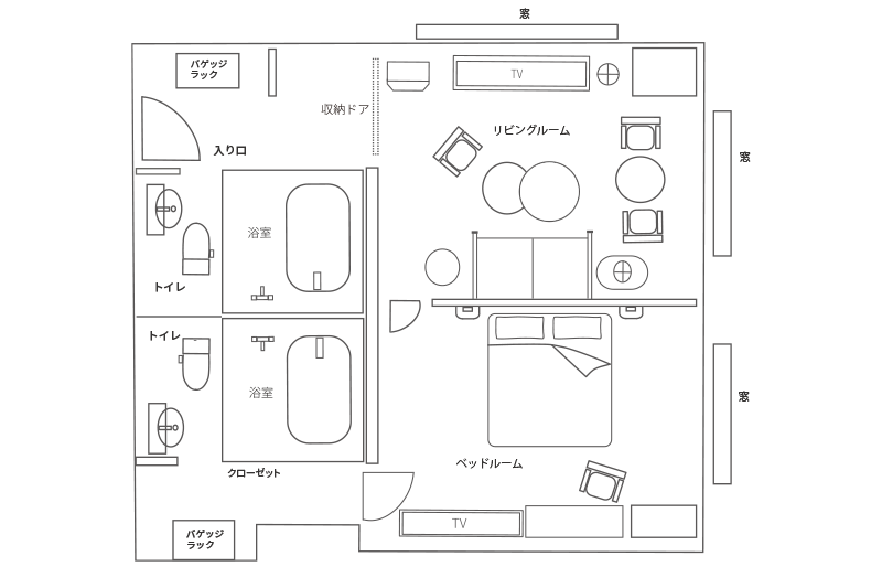 スイートレイアウト例 リージェンシー スイート キング